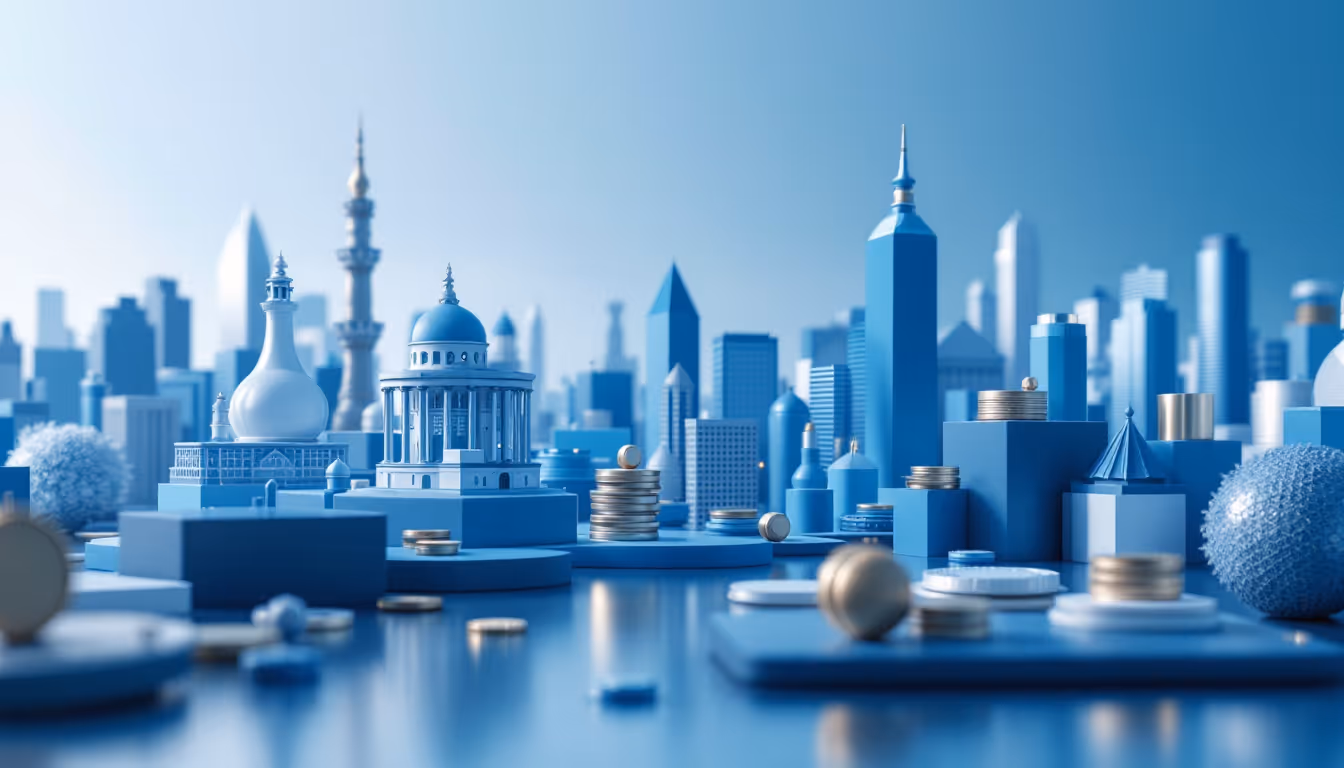A 3D realistic illustration depicting SEC crypto custody regulations with blue and white gradients.