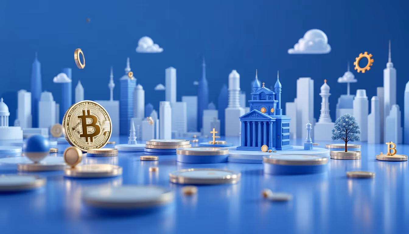 A 3D artwork illustrating Bitcoin’s resilience amidst cyclical downturns with optimistic forecasts.