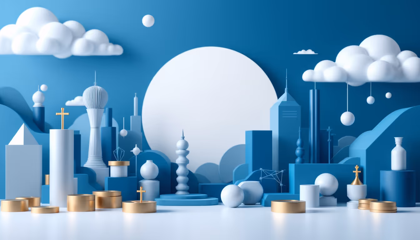3D illustration depicting Lithuania's crypto licensing for EU MiCA regulation, with urban skyline.