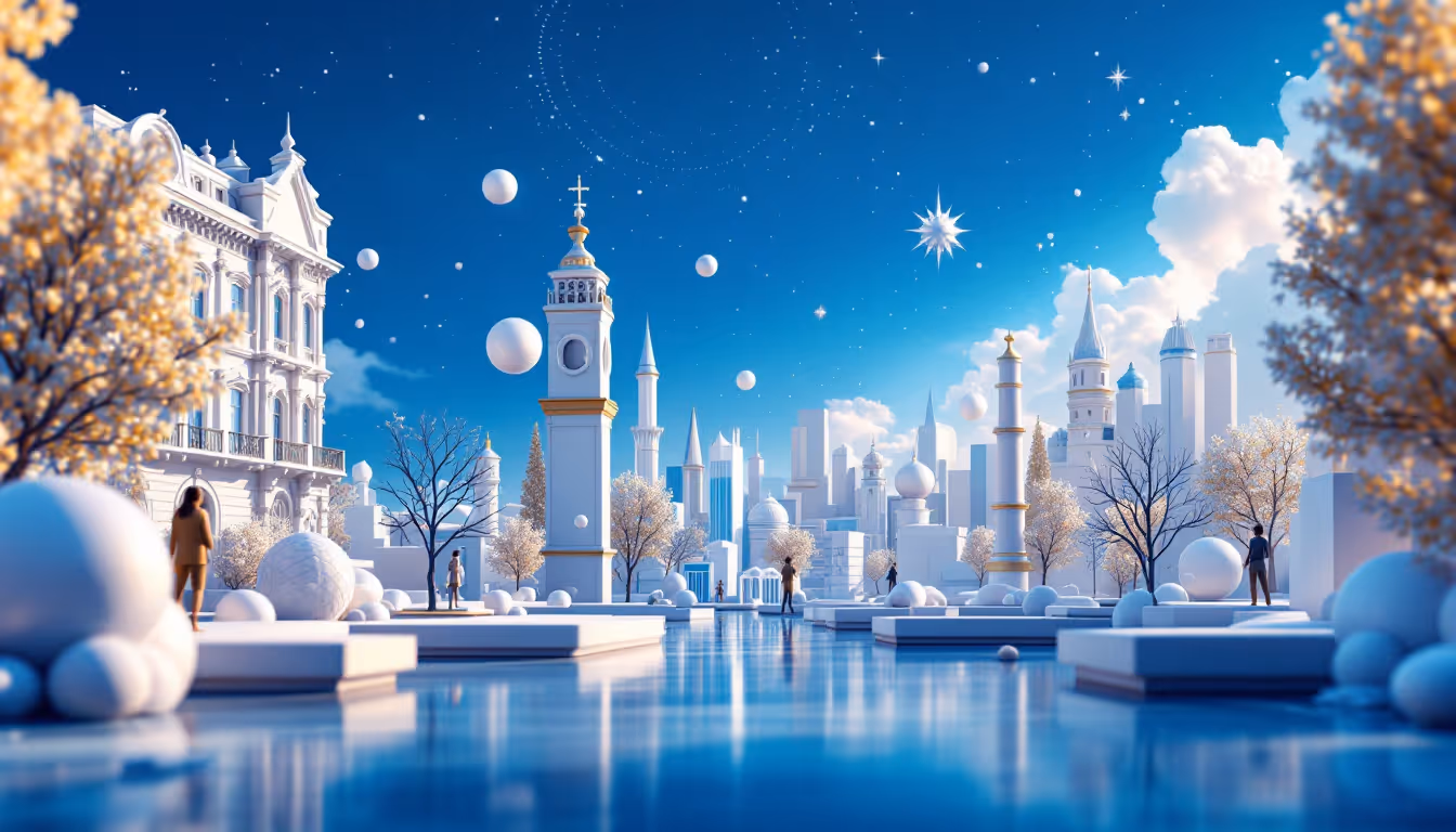 A 3D illustration depicting the crypto derivatives market with blue and white gradient backdrop.