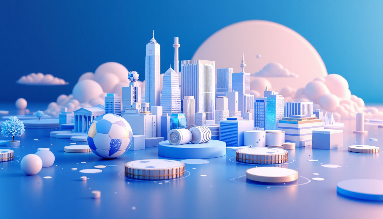 A 3D illustration depicting Strategy Inc's $150M boost in a futuristic city with calm lighting.