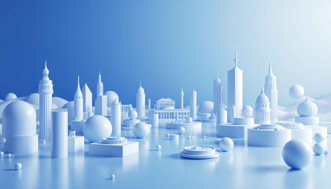 A 3D illustration showing HYPE token's rise through Donald Trump's insights, featuring a skyline.
