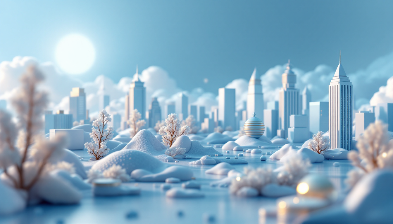 3D illustration of Solana cryptocurrency at $100, showcasing a calm, confident urban finance theme.