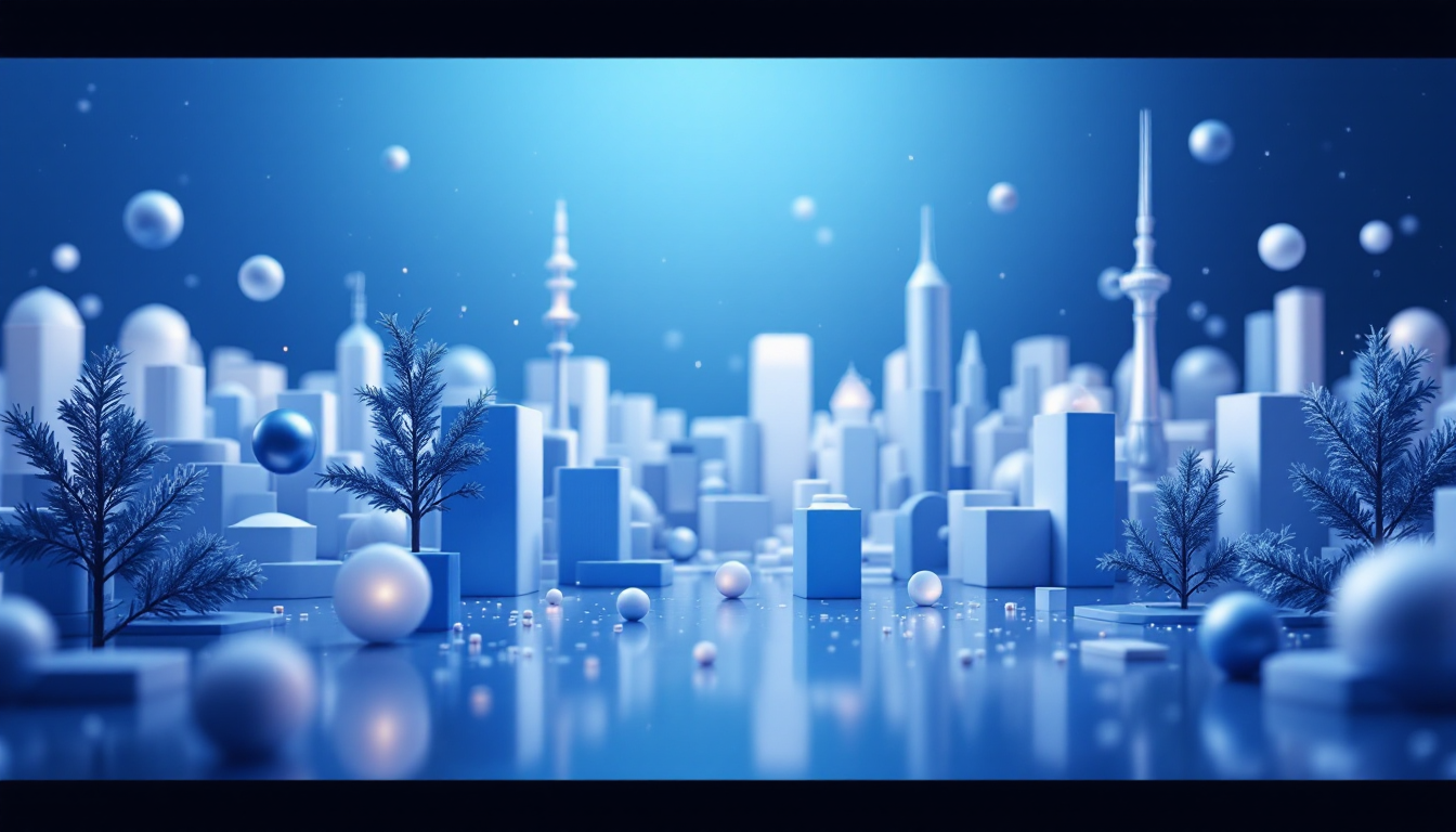 3D illustration of the Injective Token (INJ) in a futuristic urban setting with soft neon lighting.