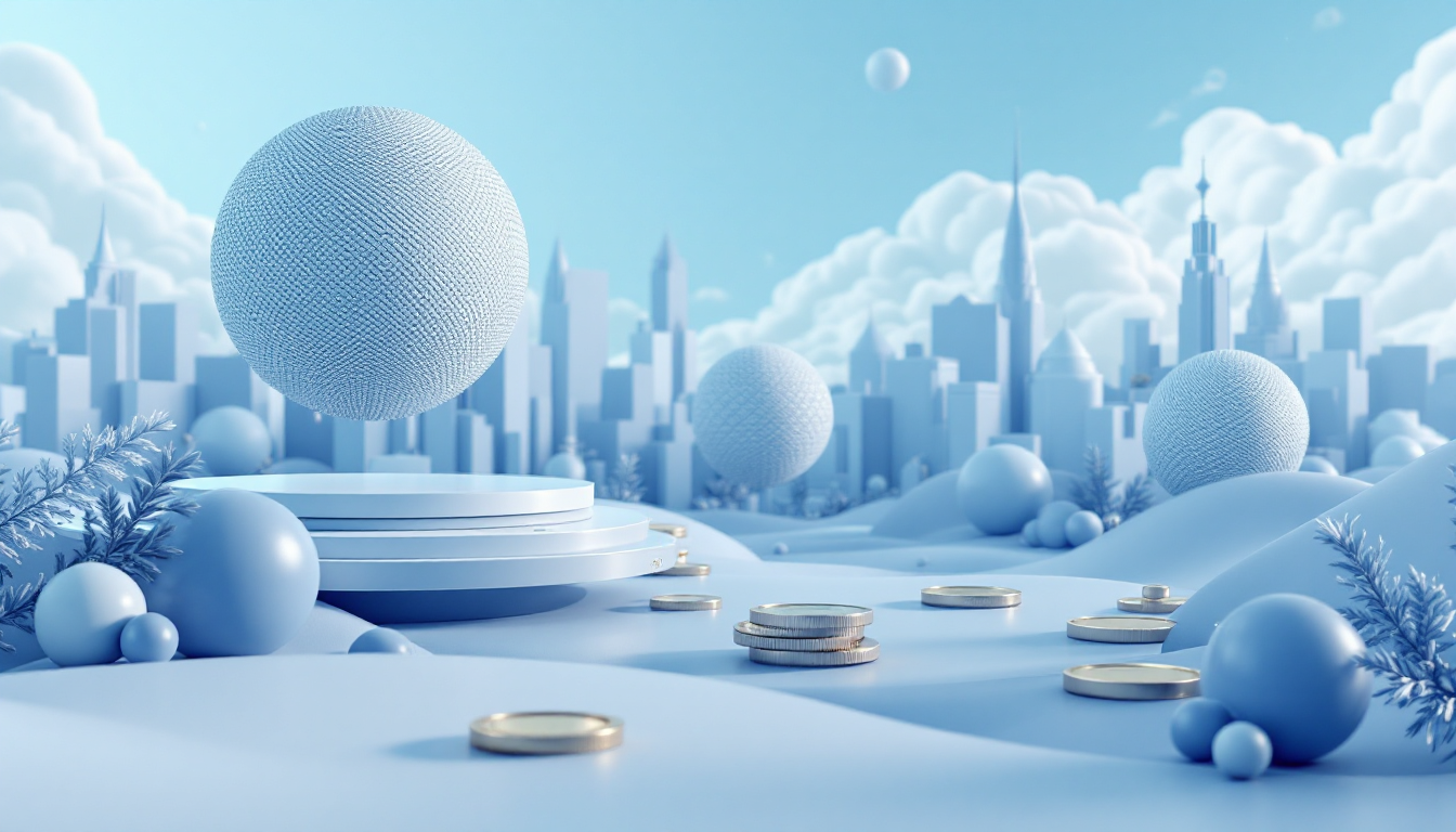 A 3D illustration representing Ripple Prime's bond sale, set in a futuristic urban environment.