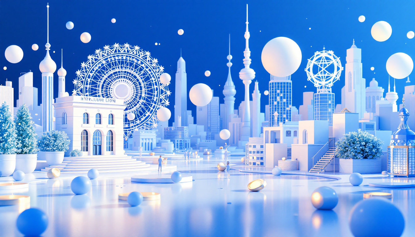 A calm, 3D realistic illustration of Hyperliquid's HYPE token rising with symbolic crypto elements.