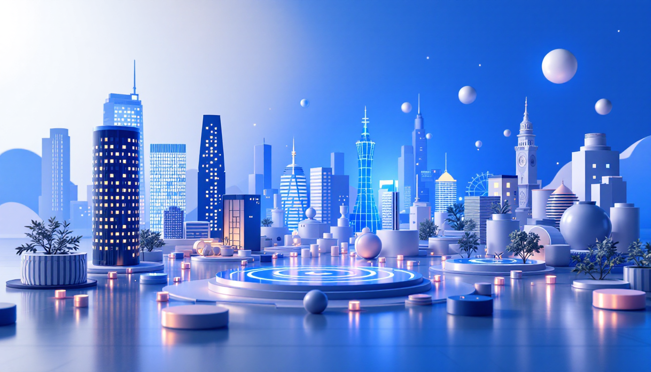 A 3D illustration depicting OpenPayd and Circle's partnership in Southeast Asia's finance sector.