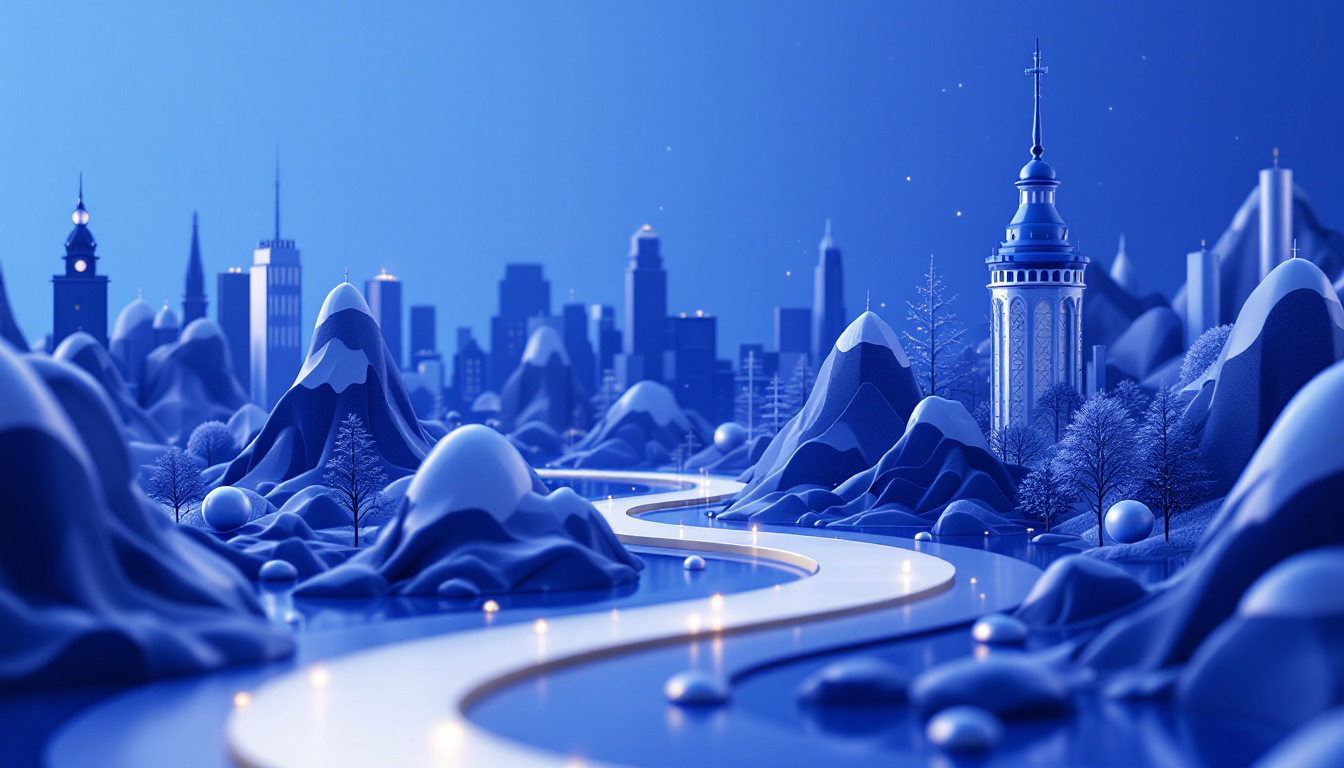 A 3D illustration depicting Charles Schwab's crypto expansion with Solana, Avalanche, and Chainlink.