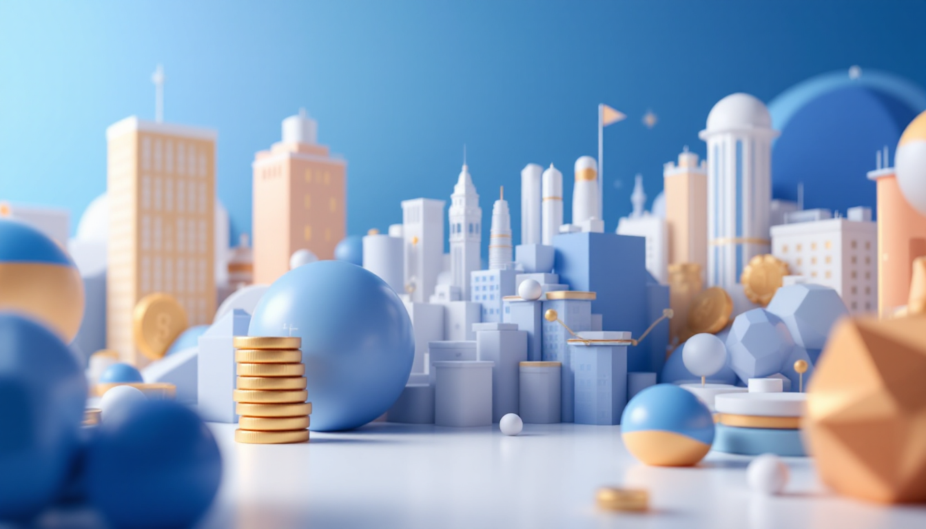 A 3D illustration depicting Robinhood Chain's impact on crypto trading with blue and white colors.