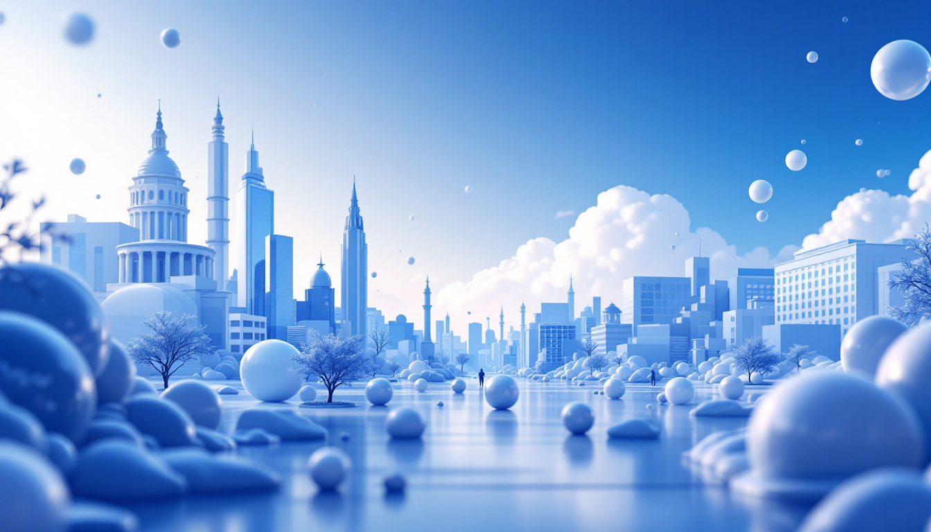 3D illustration of the CLARITY Act concept featuring symbolic objects in a calm, urban setting.