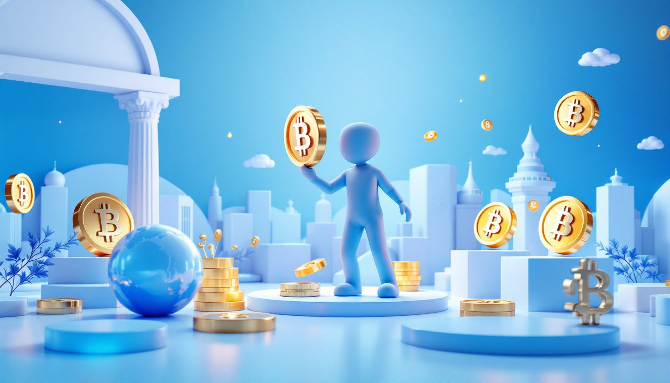 A 3D realistic illustration representing Bitcoin ETF trends amidst waning institutional confidence.