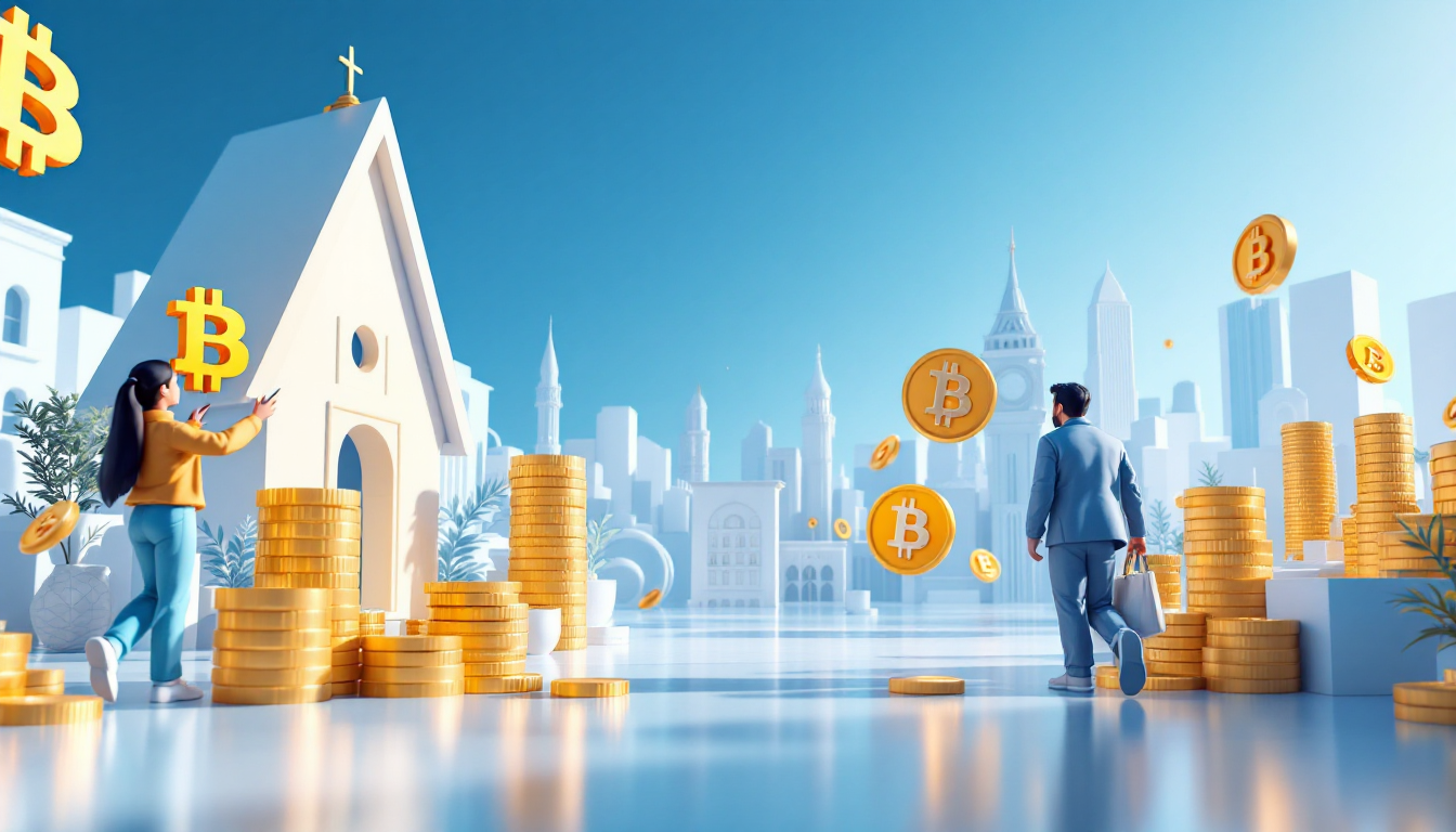 3D illustration depicting Bitcoin market strategies influenced by midterm elections, calm ambiance.