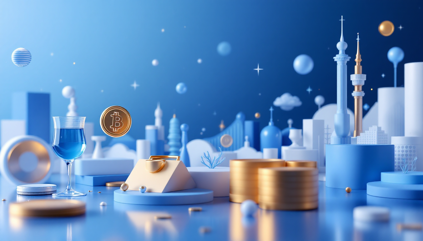 A 3D illustration depicting the CFTC’s crypto derivatives guidelines with calm urban elements.