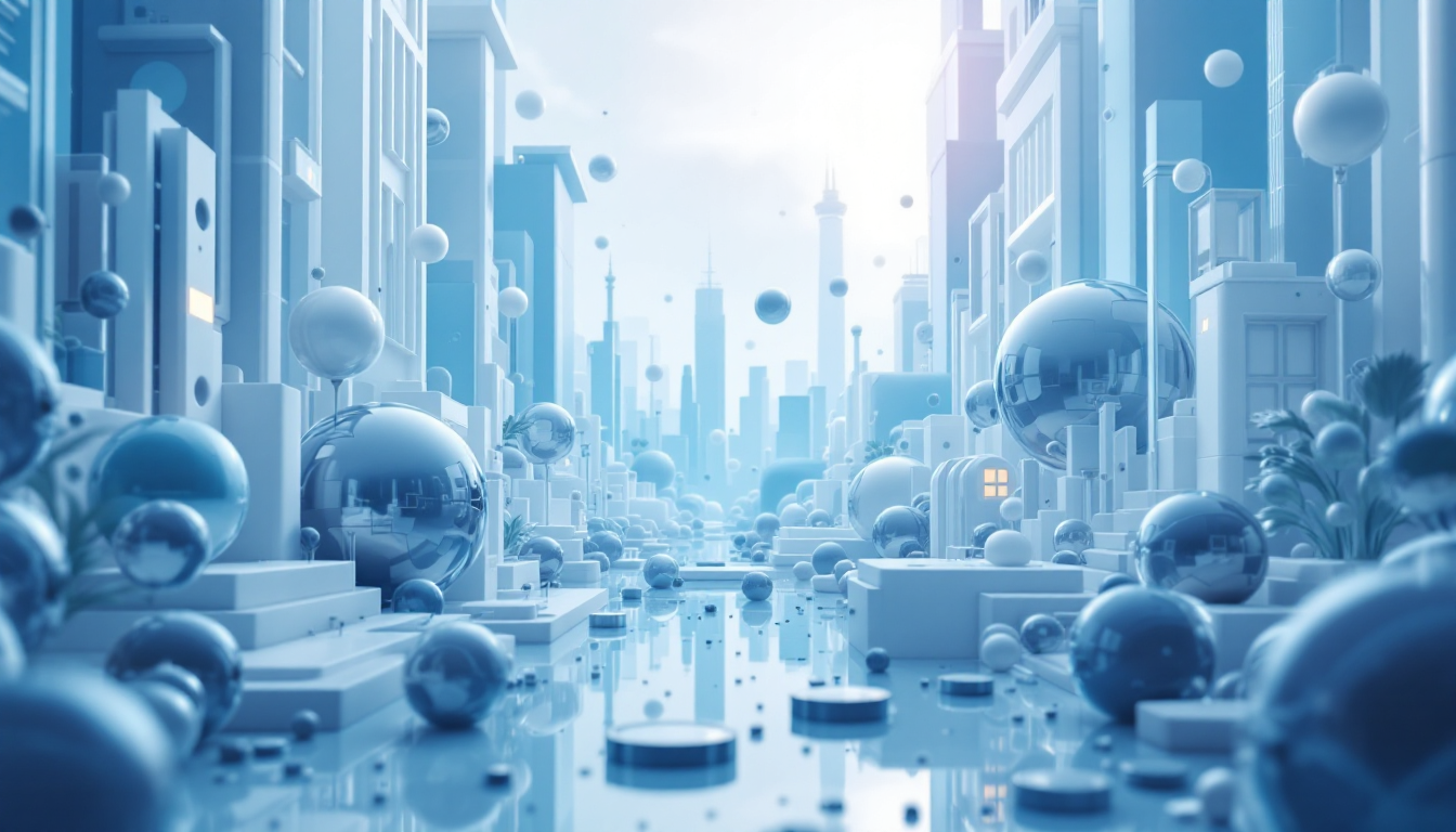 3D illustration of Zcash surge, featuring urban skyline, soft neon lighting, and polished materials.