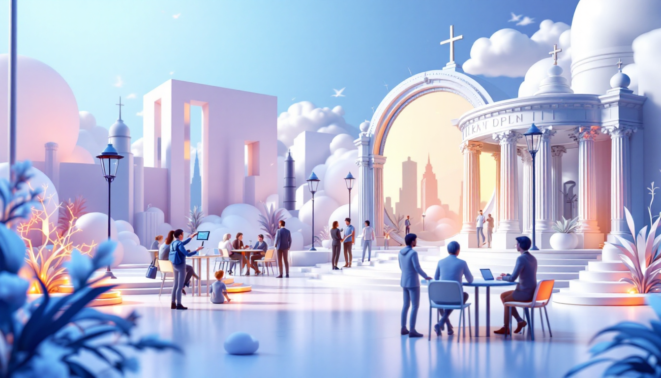 A 3D realistic illustration of XRP's rising burn rate, featuring a blue to white gradient skyline.