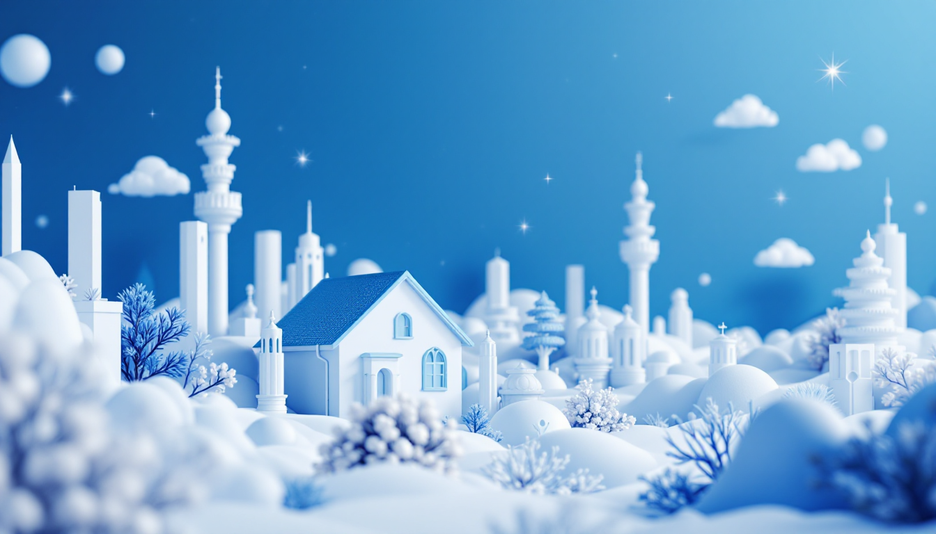 3D illustration depicting galaxy research on retail traders, with blue to white gradient background.