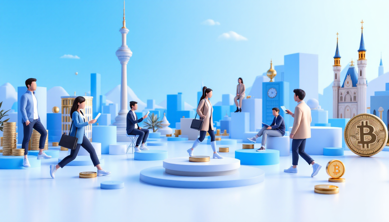 A 3D illustration depicting Grayscale's Solana ETF's influence on crypto interest in Southeast Asia.