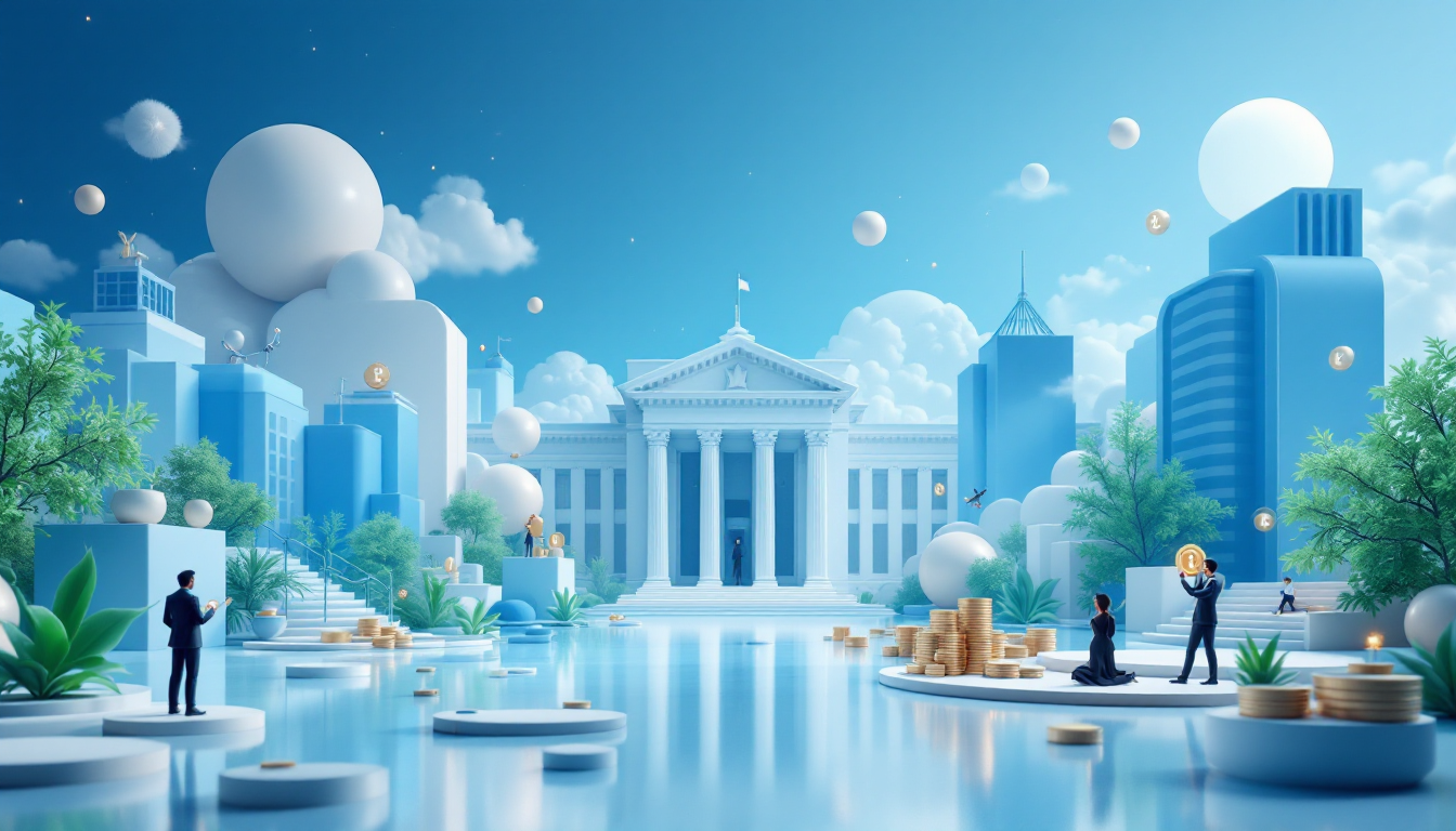 A 3D realistic scene illustrating US inflation's impact on Bitcoin and cryptocurrency income trends.