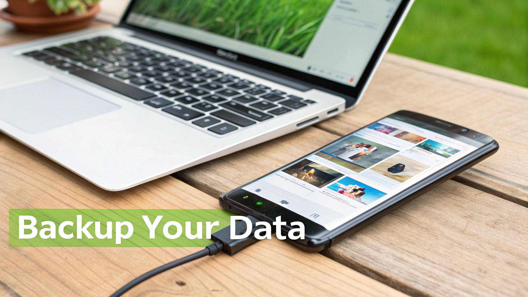 An illustrated checklist with items being ticked off, representing a backup plan.