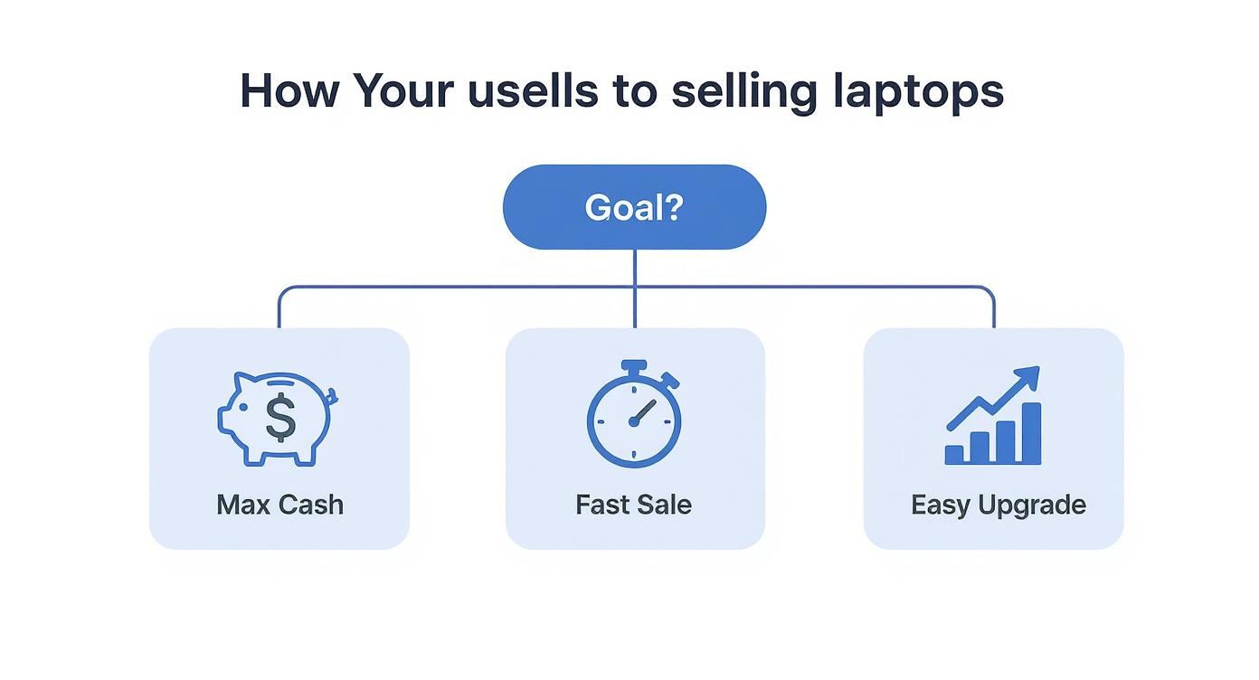 Infographic about where to sell old laptops