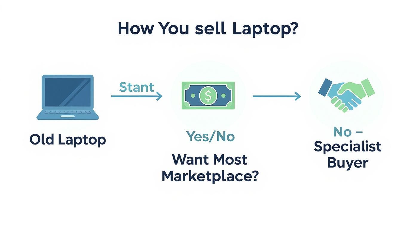 Infographic about best place to sell old laptop uk