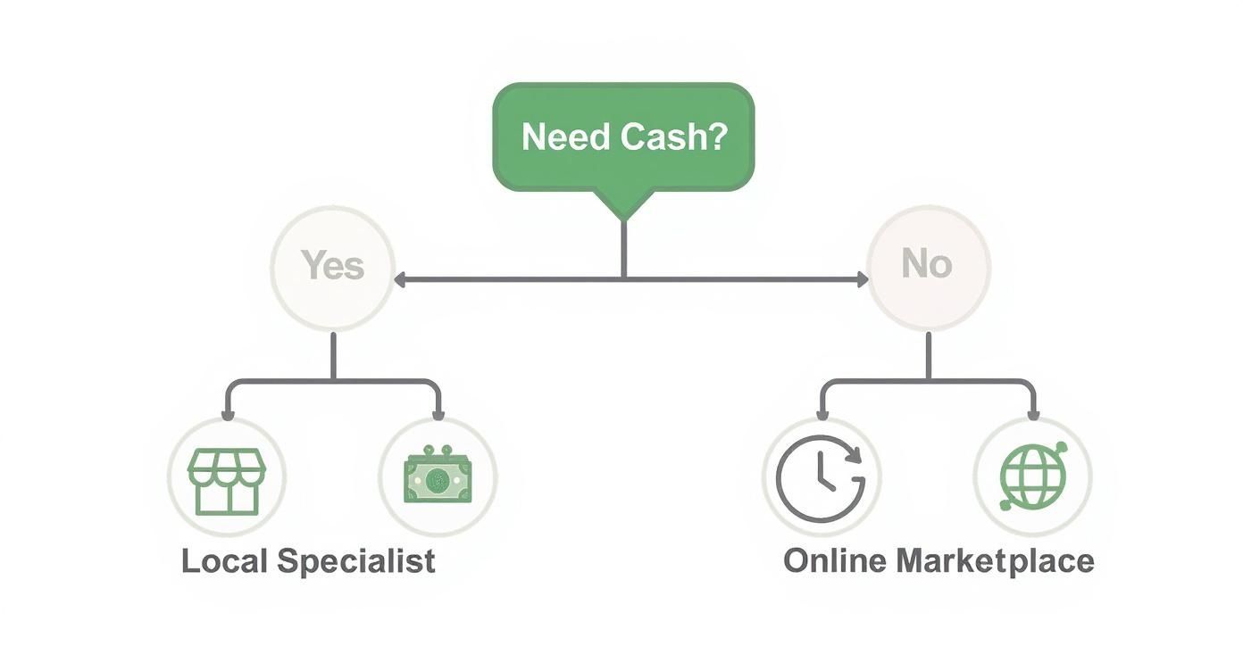 Infographic about where to sell my old laptop