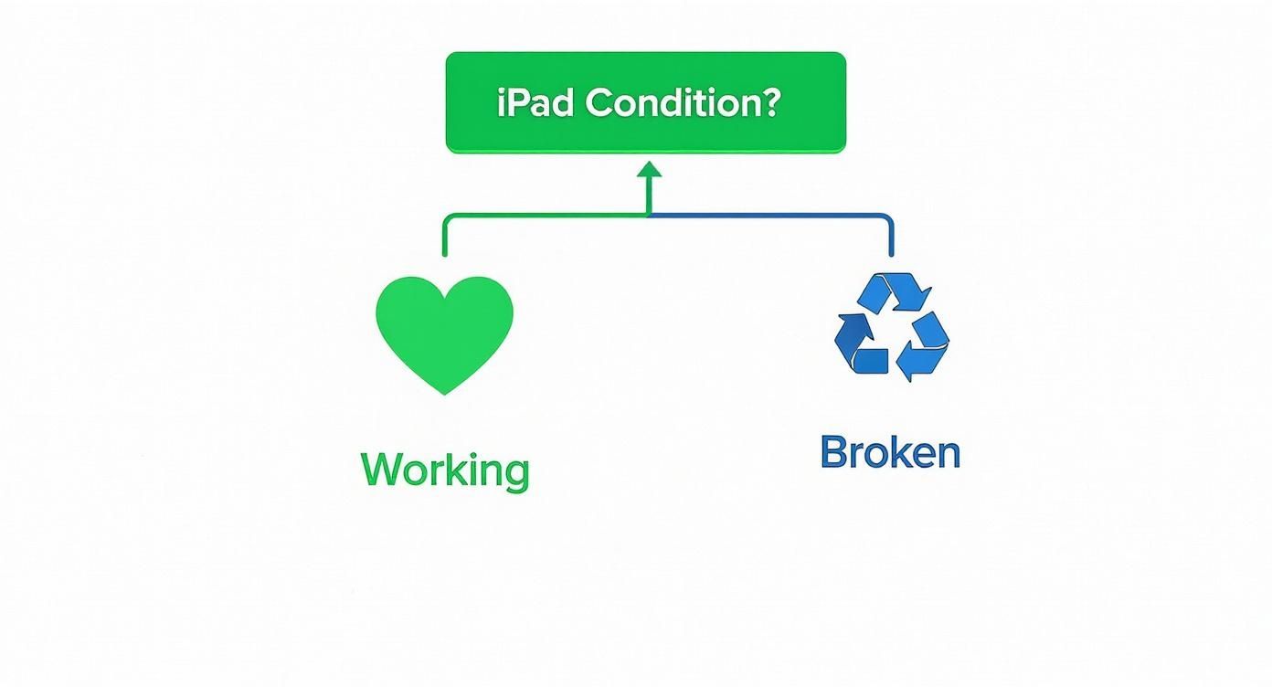 Infographic about what to do with old ipads