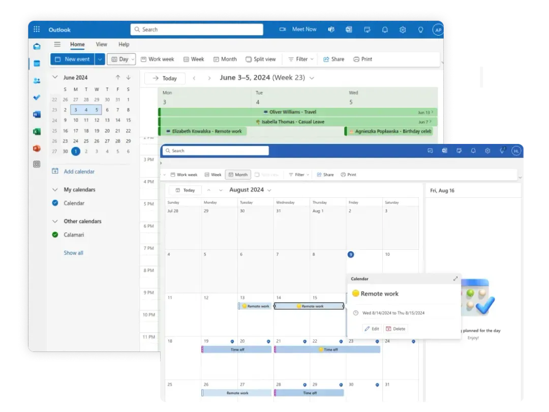 Leave and Attendance Management integrated with Microsoft Outlook