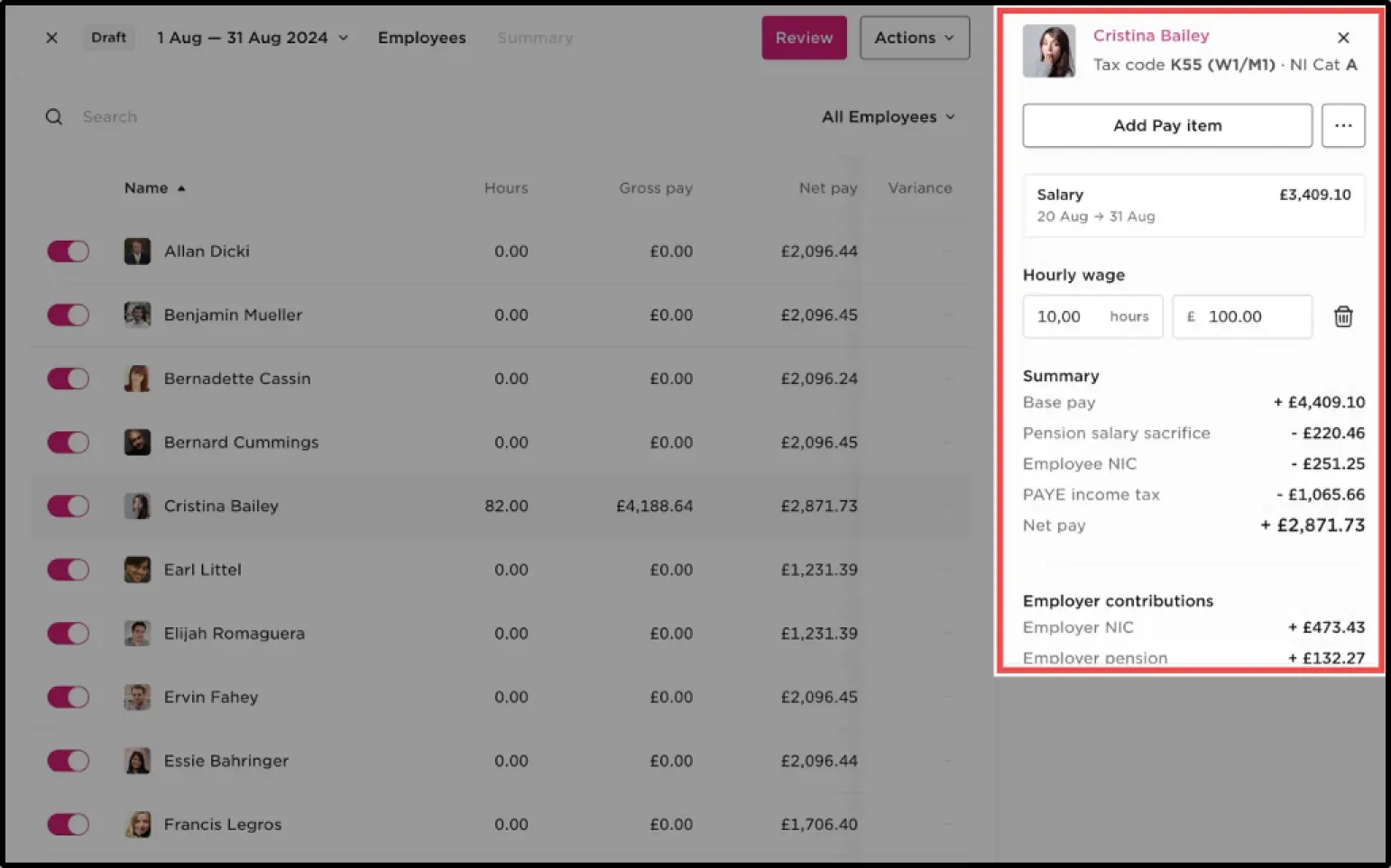 HiBob’s allows you to do exact compensation calculations.