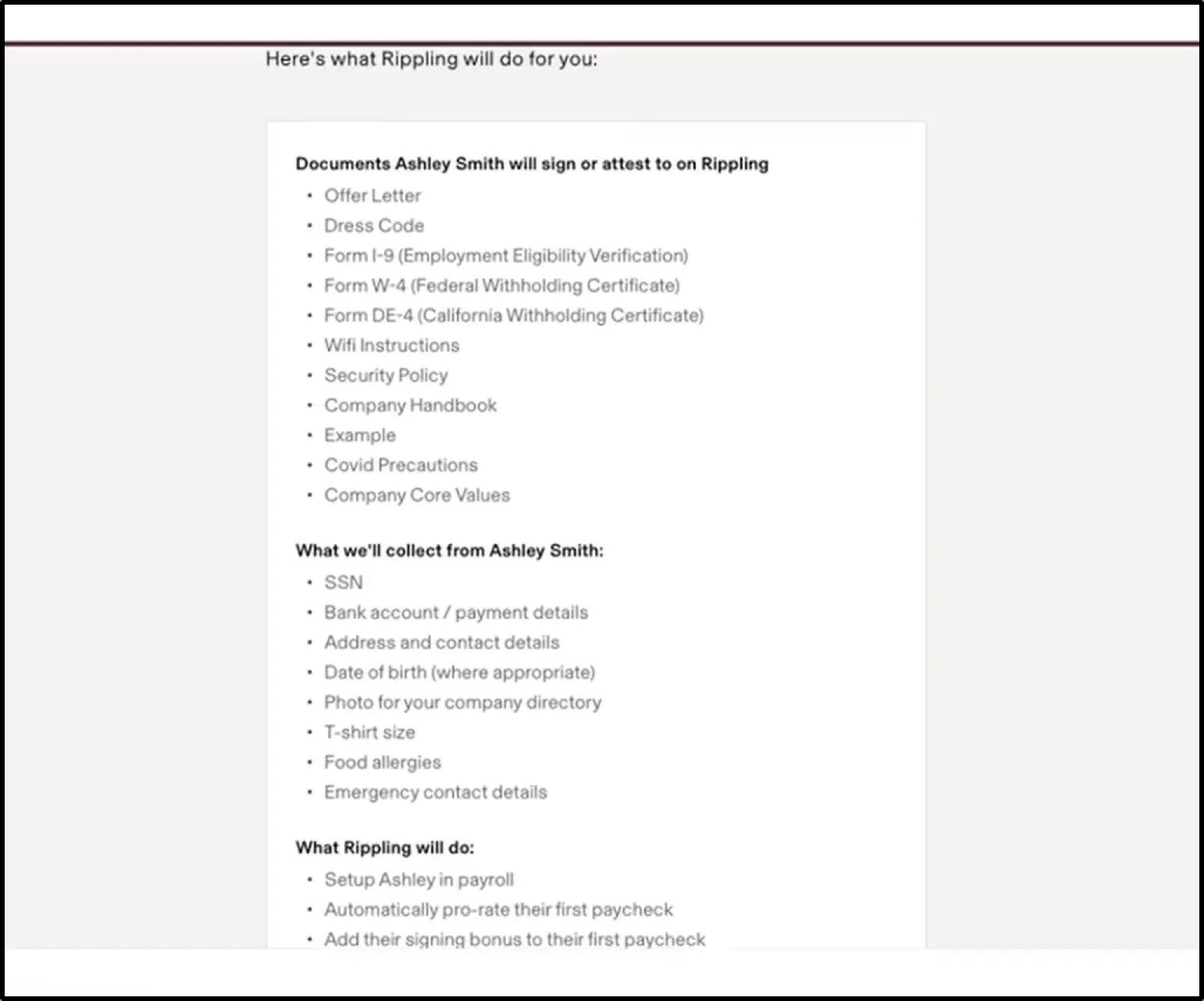 Rippling automates the whole employee onboarding process.
