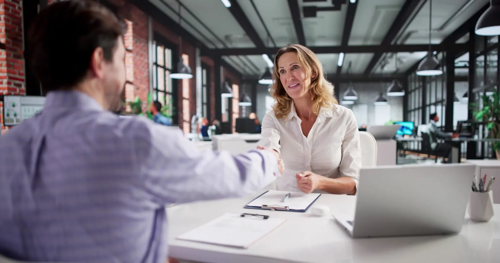 Professional woman conducts corporate hr interview