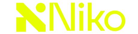 Logotipo de Niko con diseño en amarillo brillante sobre fondo transparente.