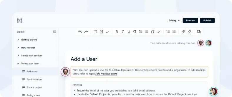 Heretto CCMS Dashboard
