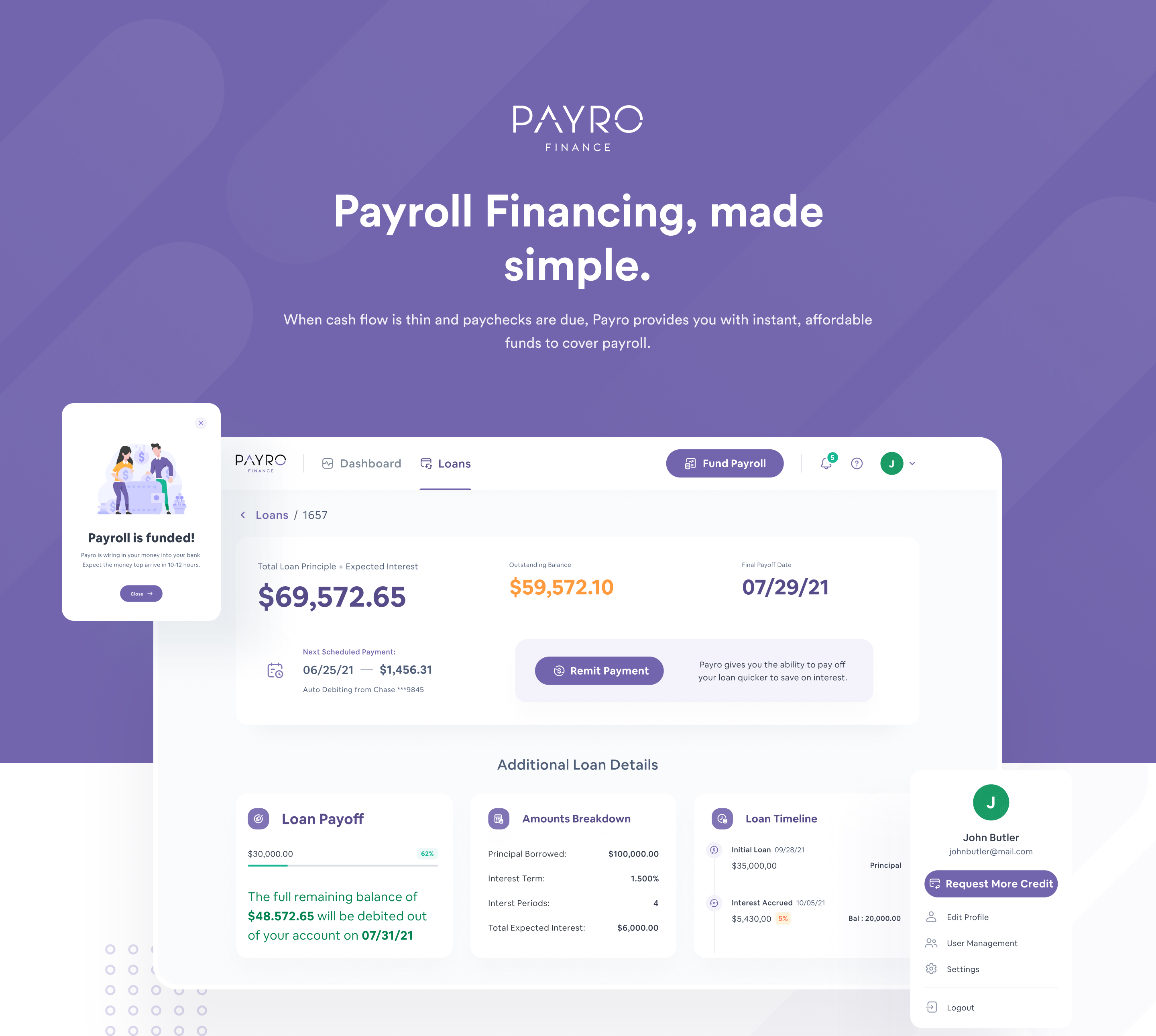 UI design for a dashboard