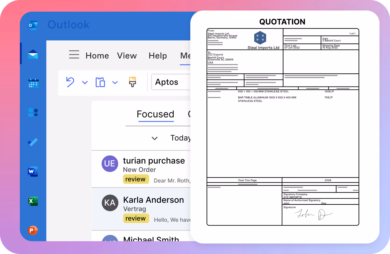 Datenextrahierung aus Dokumenten