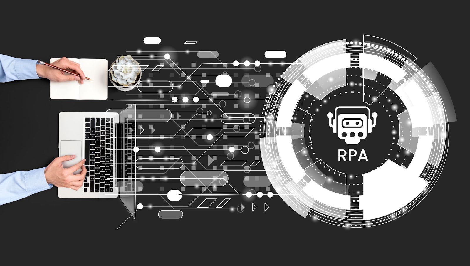 Illustration of Robotic Process Automation (RPA)