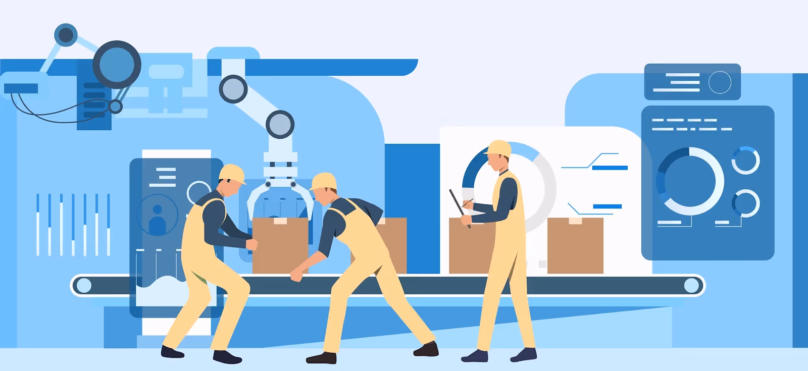 An illustration representing automated quality management.