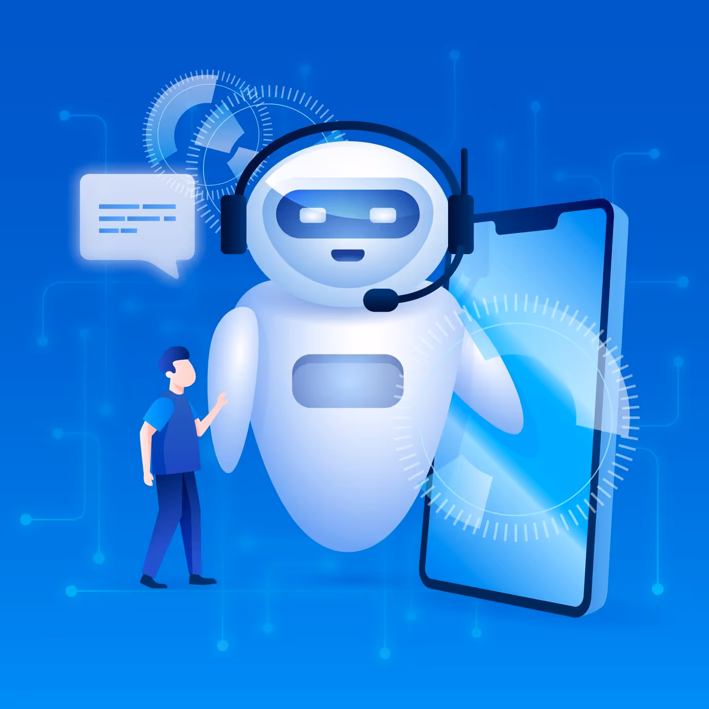 Eine Illustration, die Autonomie in der KI darstellt.