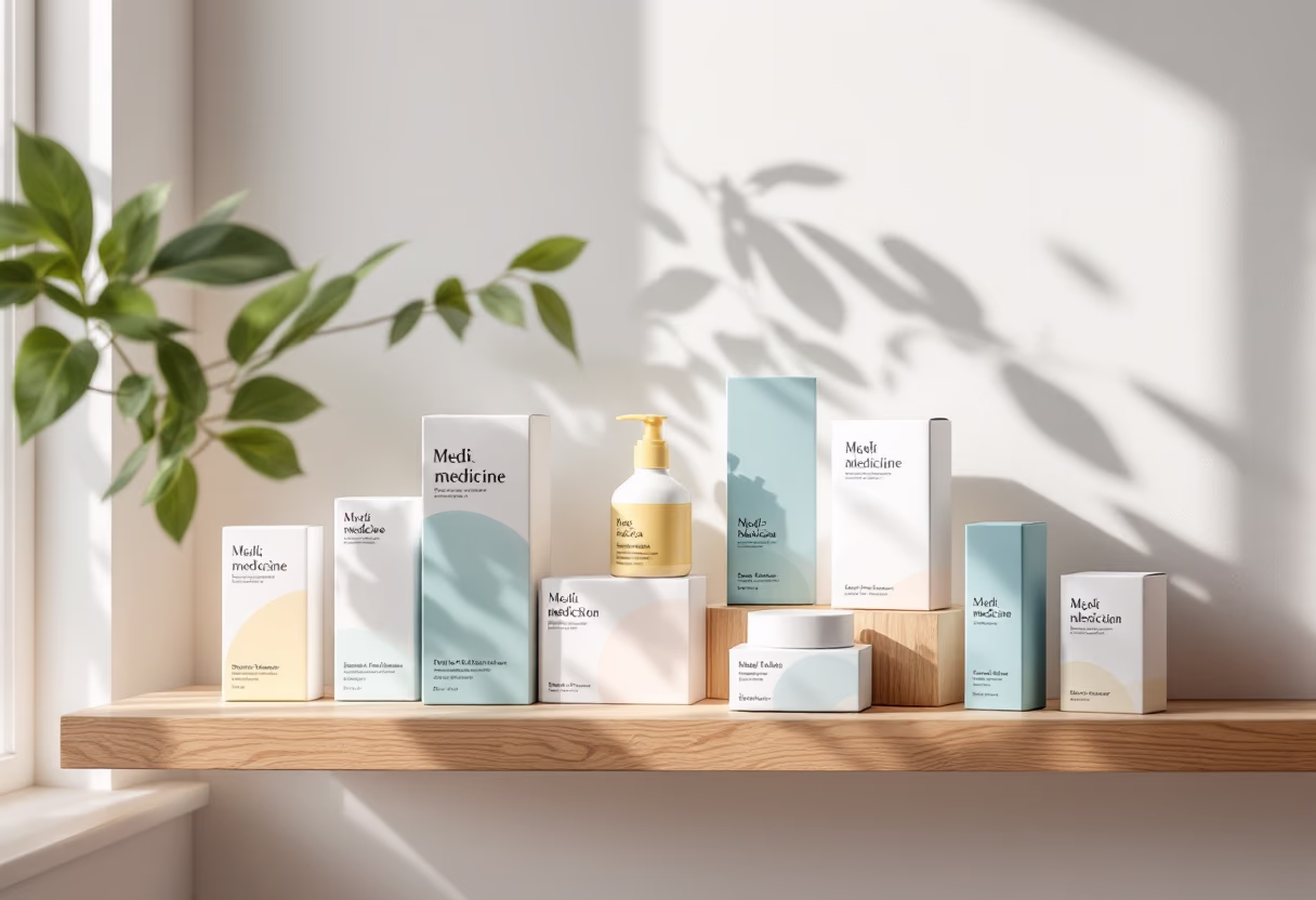 image of medicine boxes (for a pharmacy)