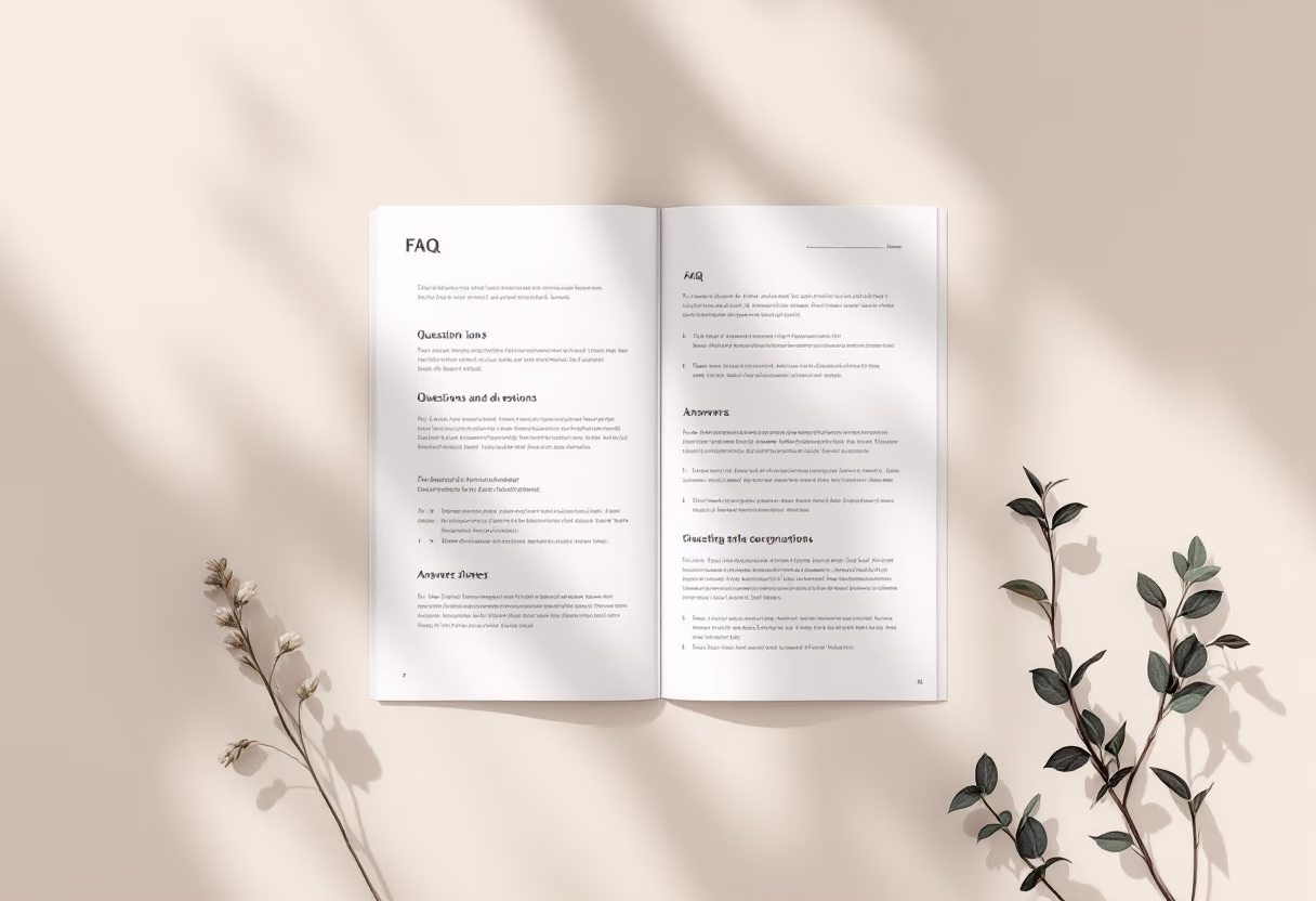 image of a document with faqs (for a productivity tools business)