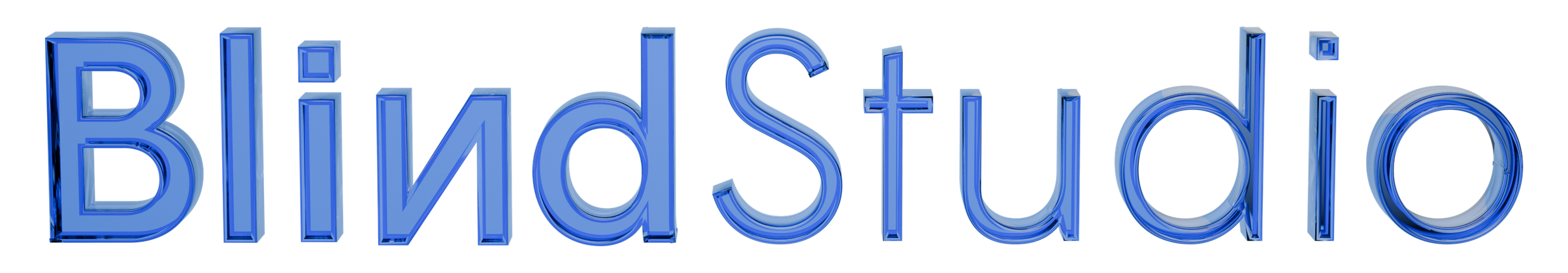 Blind Studio, le logo en verre bleu