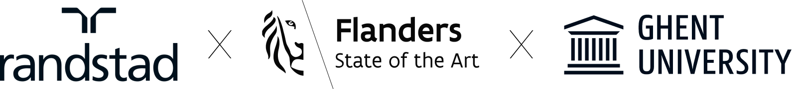 logos of randstad, flanders and ghent university
