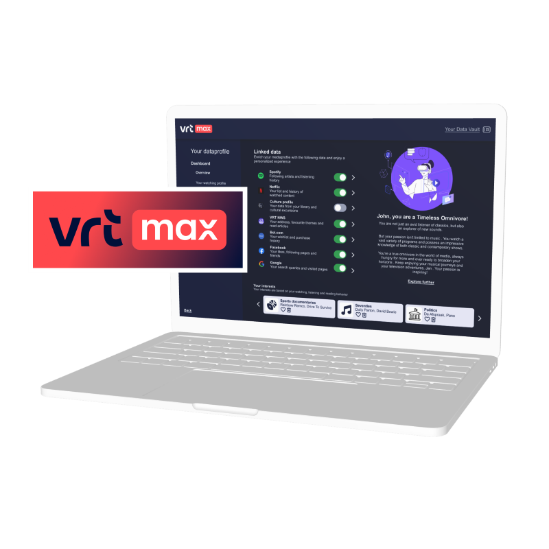 Mockup of a permission manager with the logo of SolidLab Flanders in front.