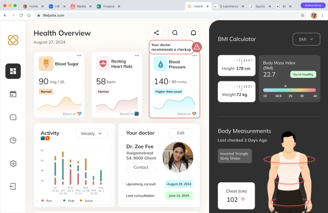 Screenshot of the health use case.