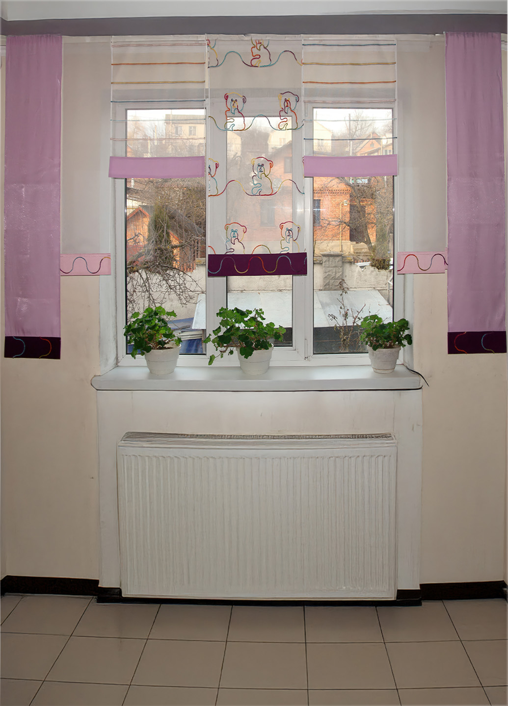 Японські фіранки в дитячу,  Ведмедики 2,5м (2_4п)