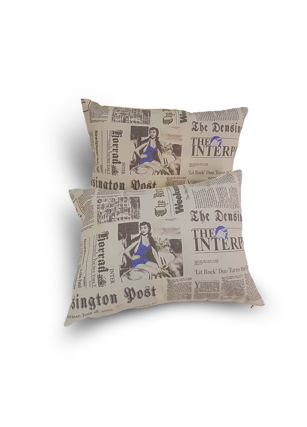 Комплект бежевих подушок  Washington Post,  2 шт (п_0648)
