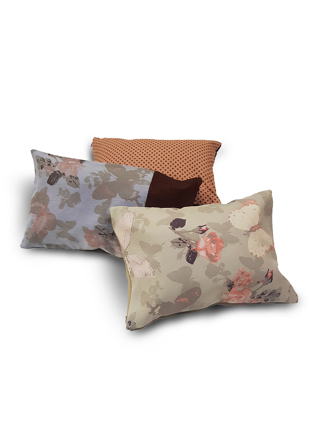 Комплект кольорових подушок з малюнком метелики