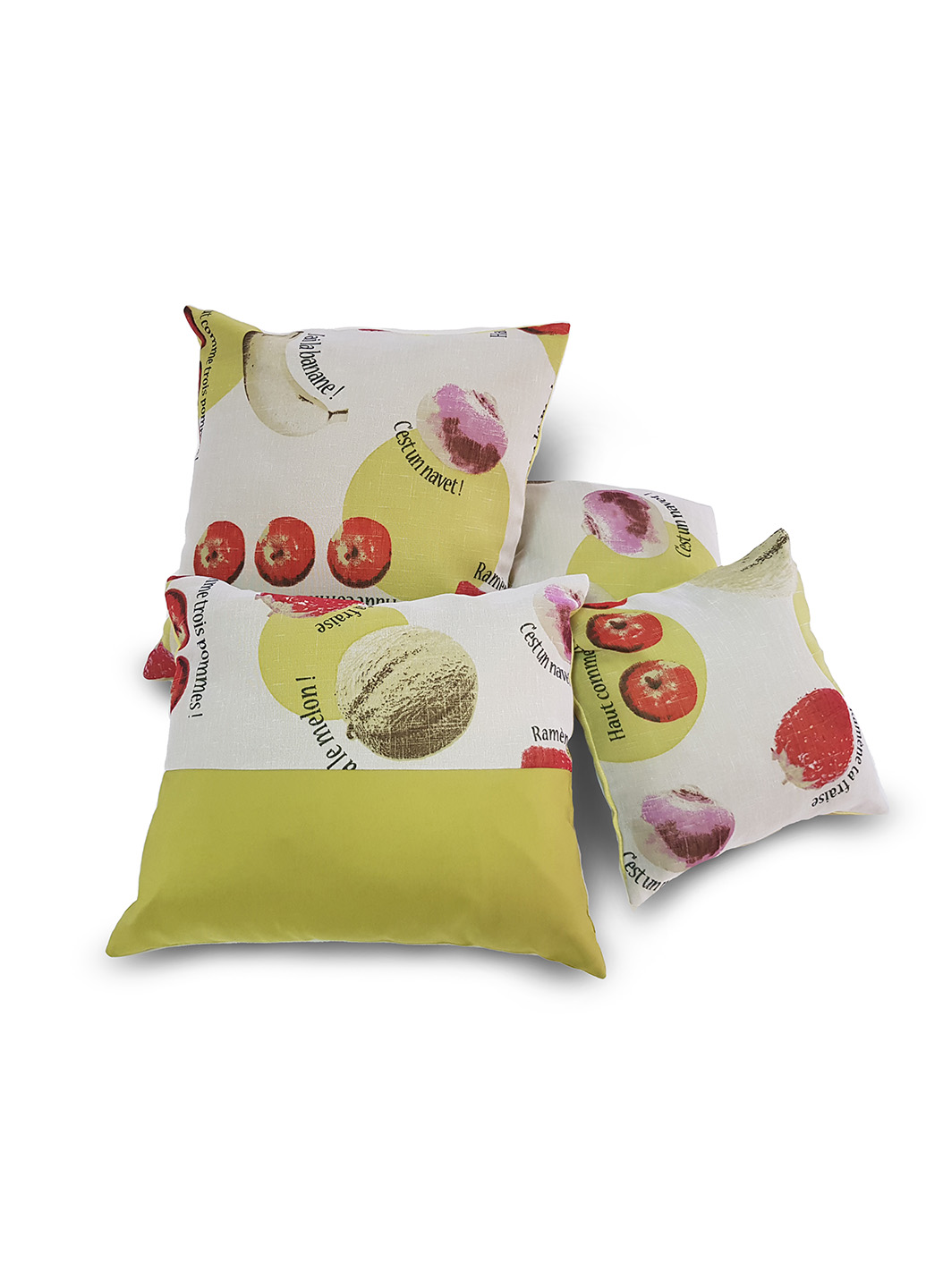 Комплект подушок Фрукти, салатові, 4шт (п_0652)