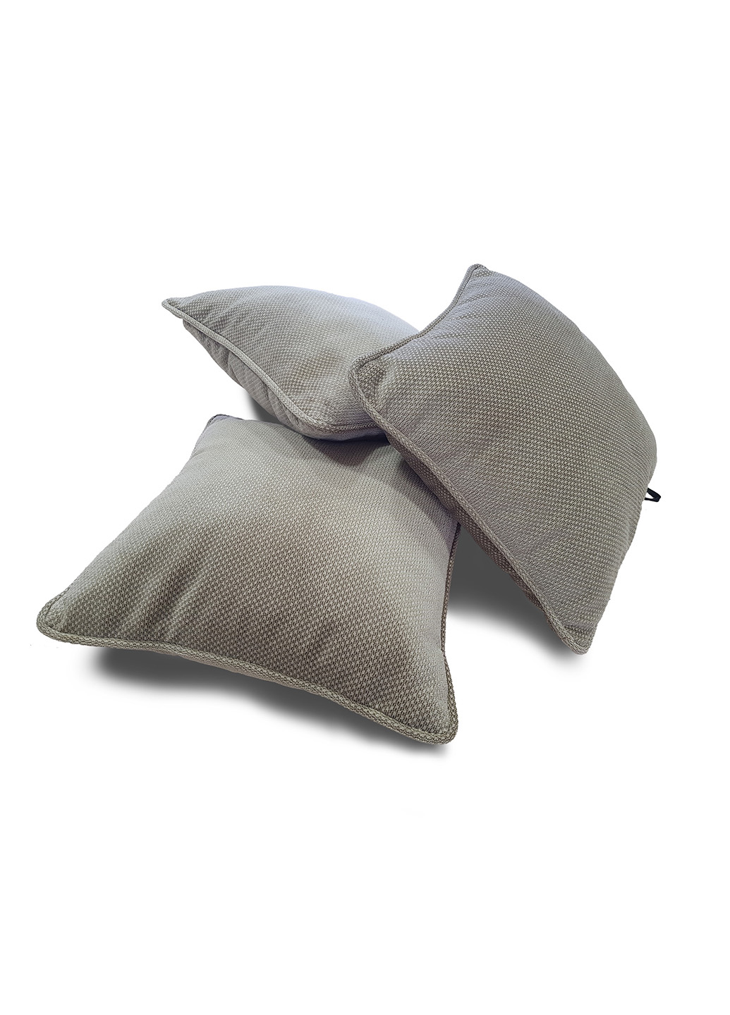 Комплект декоративных подушек з  кантом, бежеві 3шт (п_0022)