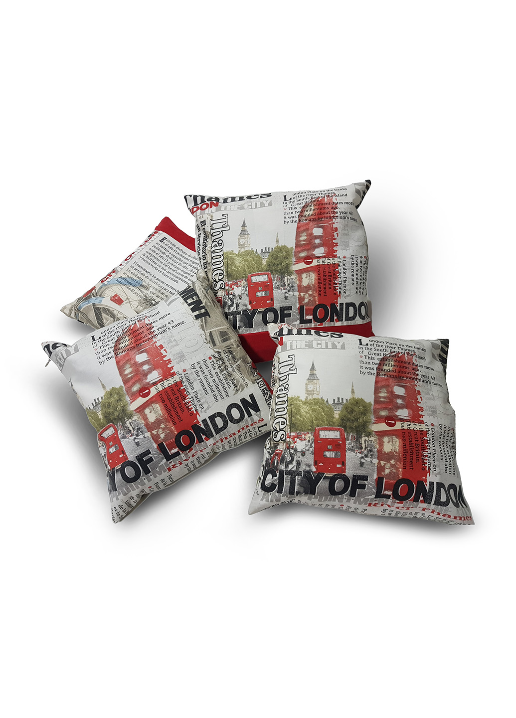 Комплект подушок London typography , 4шт (п_0682)
